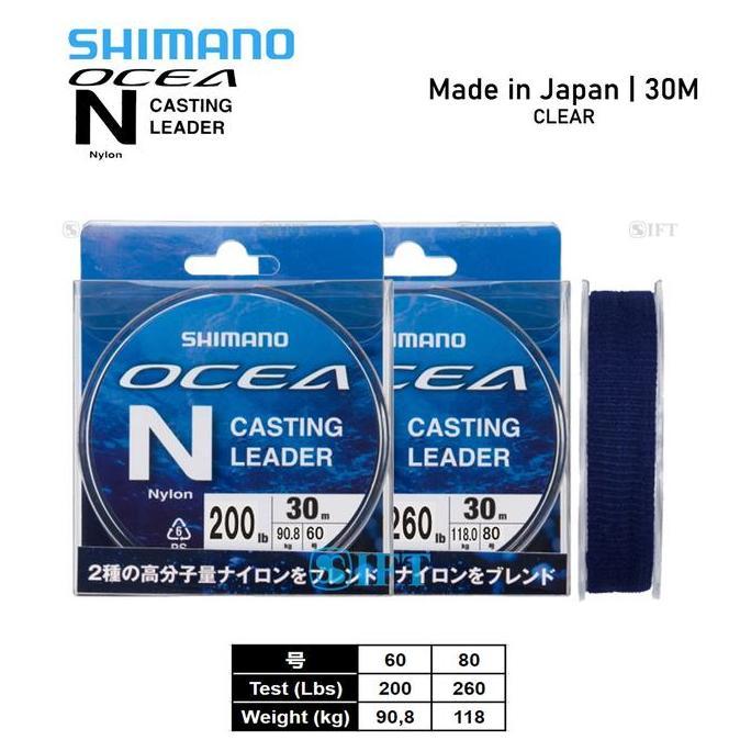 TERBARU - Senar SHIMANO OCEA NYLON CASTING LEADER 30M Clear | Made in Japan | IFT Store