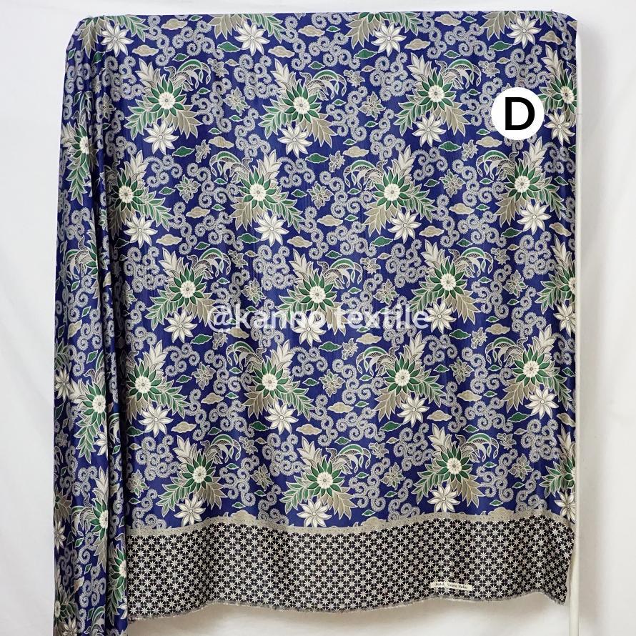 Disc Kain Batik Halus Semi Sutra Bh21 Motif Bunga Warna Cream/Tosca/Putih/Hitam/Navy/Kuning