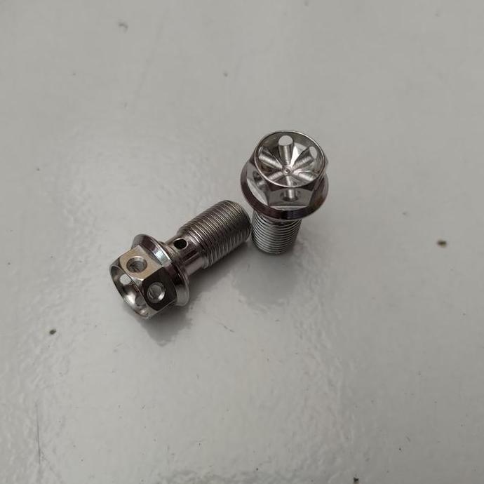 Baut selang Kaliper Bremboo M10 baut 14 drat halus