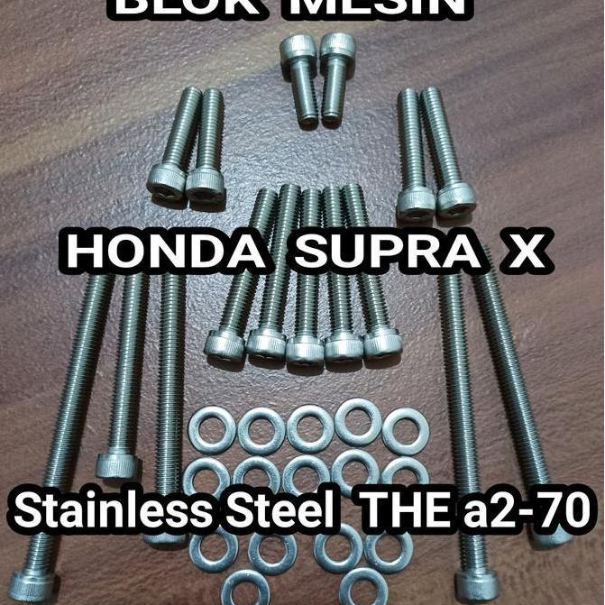baut blok mesin supra x lama stainless Kopling