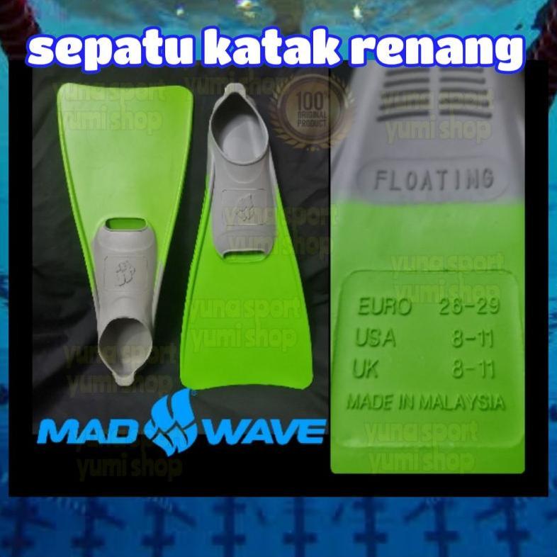 MADWAVE ORIGINAL FINS KAKI KATAK RENANG SEPATU KATAK PANJANG FIN MADWAVE ASLI Aksesoris berenang