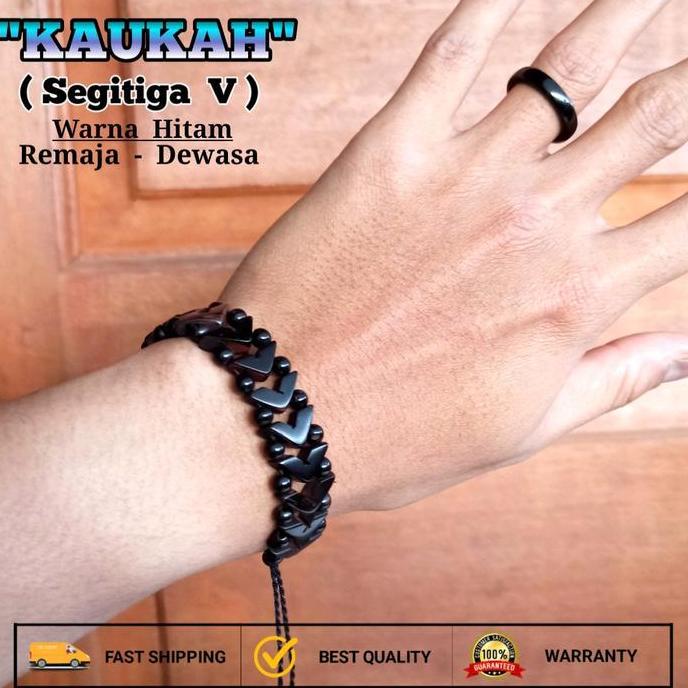 Youboy- Segitiga V + Cincin | Gelang Kaukah Asli Pria Wanita Koka Kokka Kaokah Kokah Kayu Dewasa