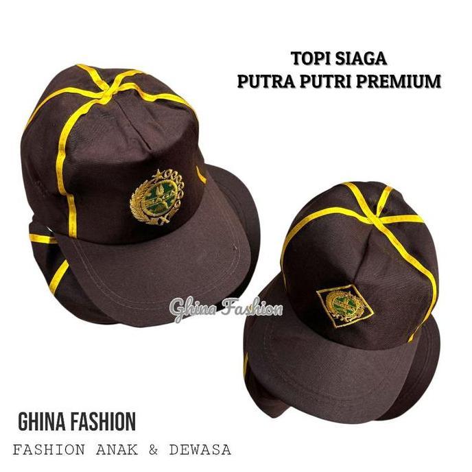 Topi Siaga Pramuka SD Premium Karet Kuning