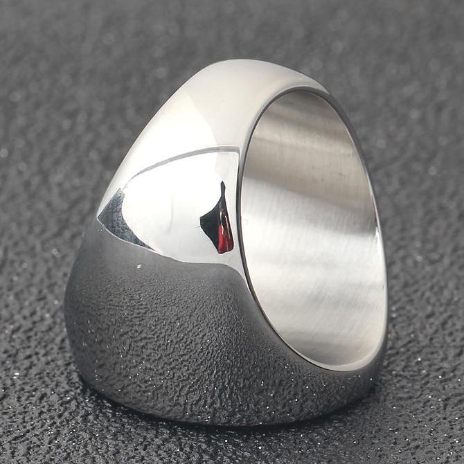 Youboy- Cincin Bulat Laser Yin Yang Titanium Premium / Cincin Stainless Naruto Yinyang Tebal Kokoh B