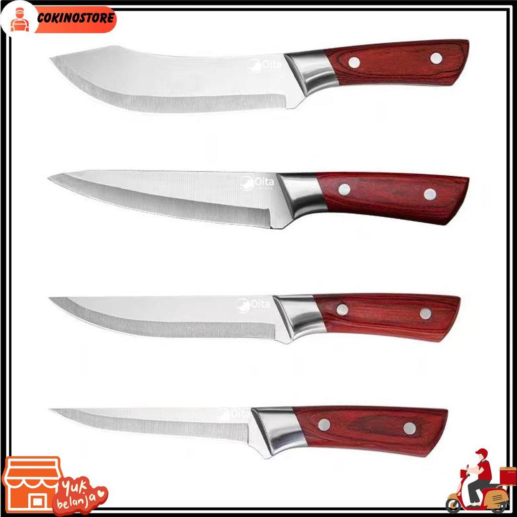 Oita Pisau Dapur Stainless Steel Daging Boning Pisau Super Tajam Baja Asli Import Cod