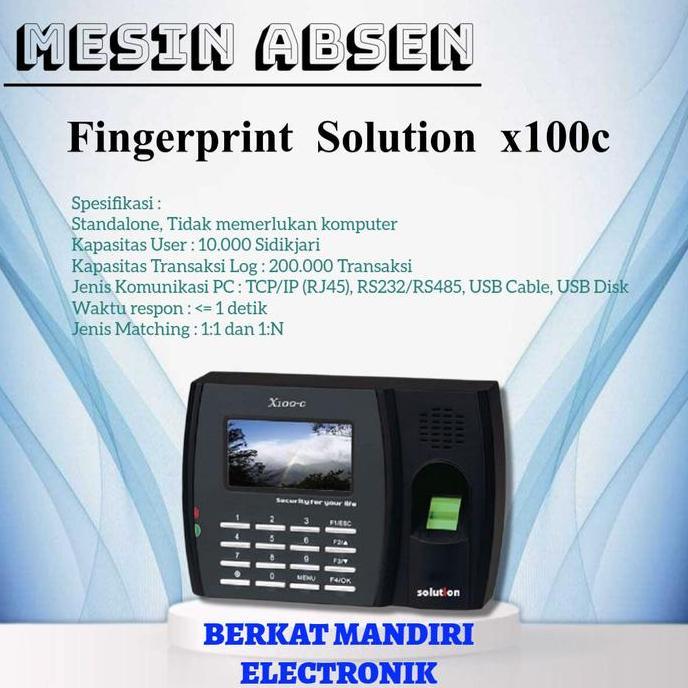 Mesin Absen Fingerprint Solution X 100C