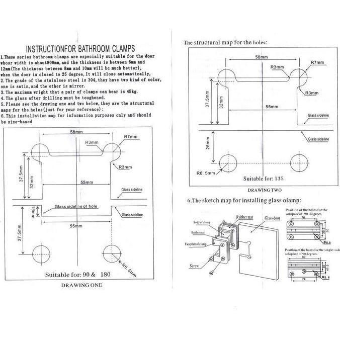 Shower Hinge Glass To Wall Gold Series Engsel Pintu Shower Kaca Ke Tembok Emas Kilap Glass Door Hing