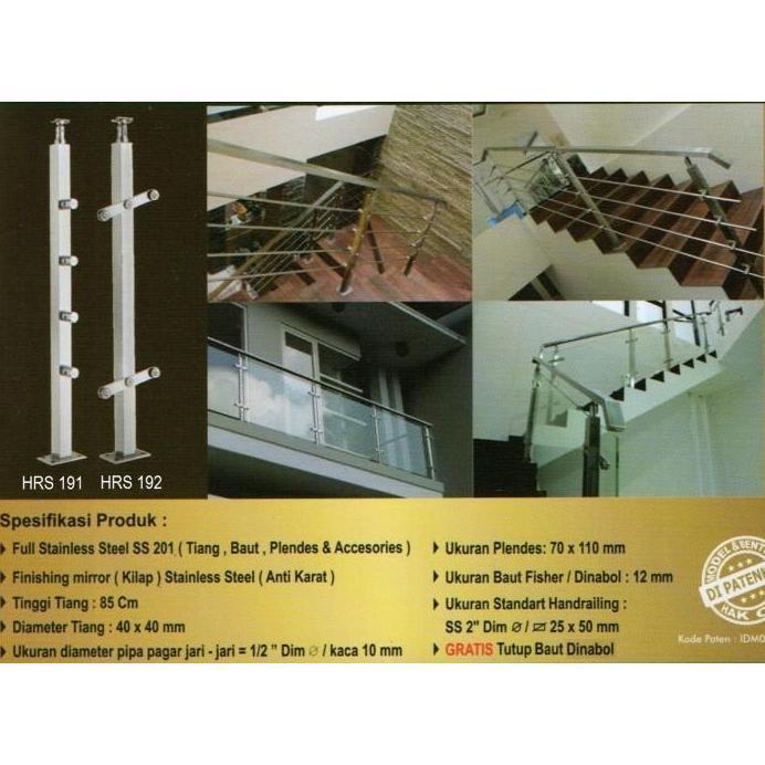 Tiang Railing Kaca Glass Railing Stainless Steel Railing