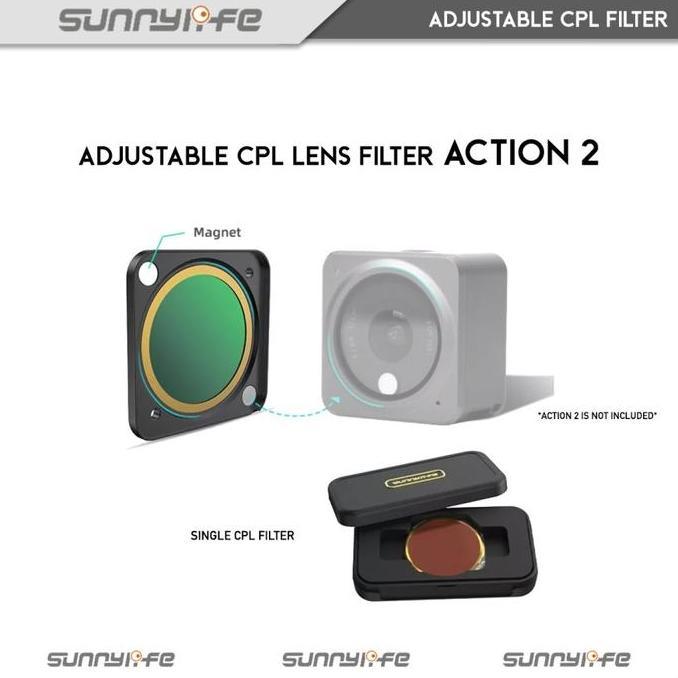 Sunnylife DJI Action 2 Magnetic Adjustable CPL Filter Lens