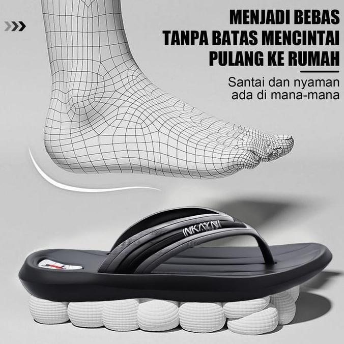 Inkayni Sandal Jepit Pria Anti Slip Dan Anti Licin Sepatu Sandal Pria Slop Karet Empuk Sandal Jepit 