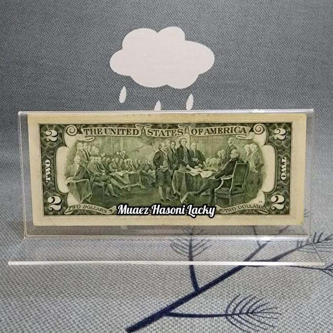 Akrilik Tempat Uang Pajangan Hiasan Amerika 2 Dolar