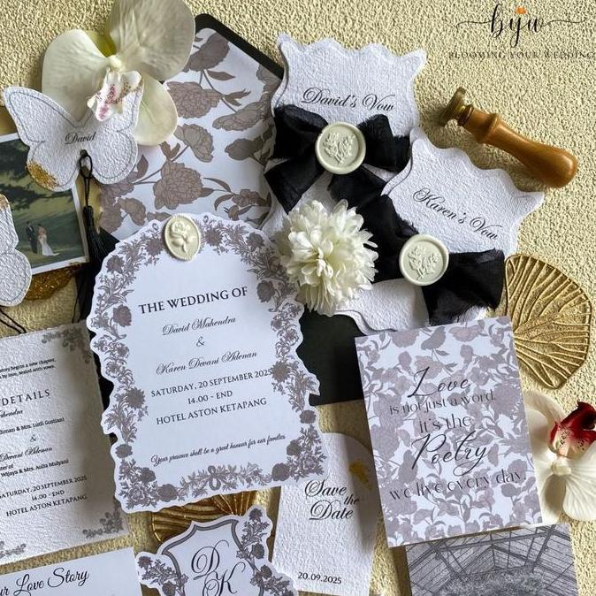 Wedding Keepsake | Wedding Vows | Handmade Undangan Aesthetic (Floral Design) undangan pernikahan we