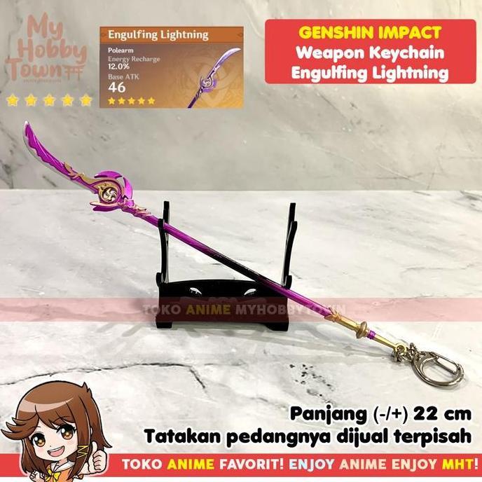 Gantungan Kunci Engulfing Lightning Item Game Genshin Impact Polearm Raiden Shogun Baal Inazuma