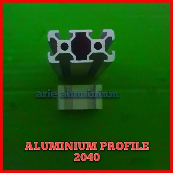 Aluminium profile 2040 T slot silver panjang 130 cm