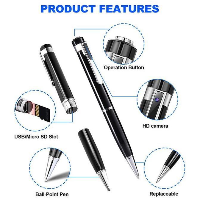 Webyzoraa - HD 1080P Mini Camera Pen CCTV Camera Portable Pen video Recorder Kamera Camcorder Pereka