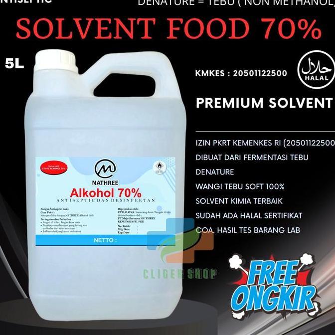 Cod,Sis- Alkohol 96 Solvent Food / 70 Liter Ethyl / 96 Alkohol Nathree Solvent Pelarut