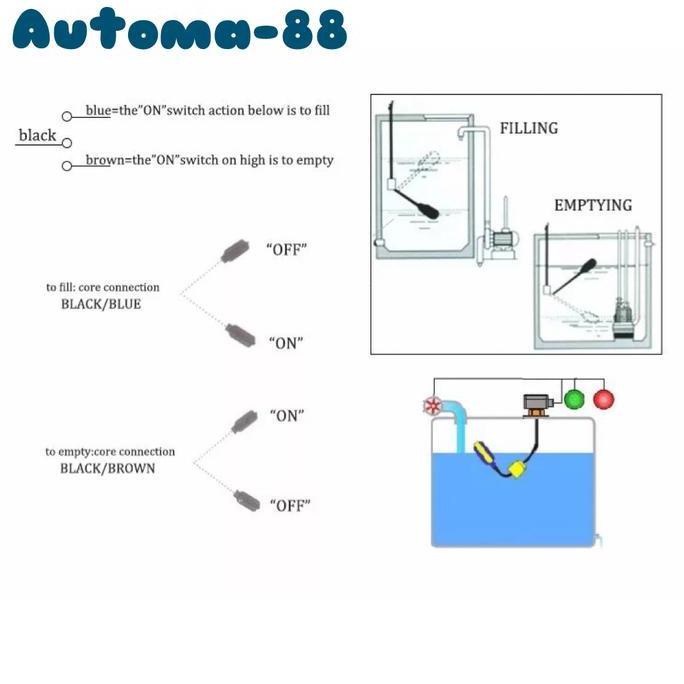 Guidato- Otomatis Pompa Celup 3M Float Switch Radar Pelampung Tandon Tangki Air