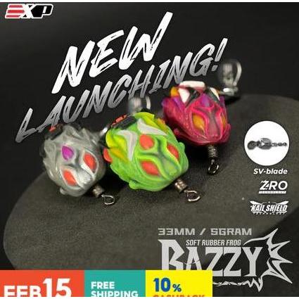 TERBARU - EXP Bazzy Soft Rubber Frog EXP Soft Frog Murah Haruan Killer Katak Casting Umpan Katak Tha