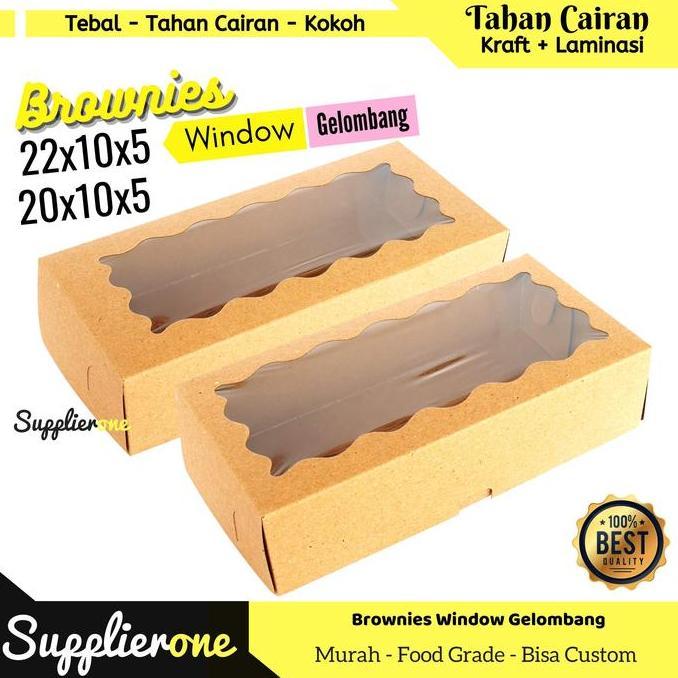 Lansungkirim- Dus Brownies 22X10X5 Isi 25 Pcs / Box 22X10 / Dus Brownies 22X10X5 / Box Brownies Jend
