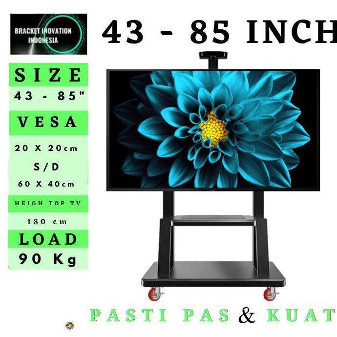 TERLARIS BRACKET STANDING TV | STANDING BRACKET TV 50 - 85 INCH DGN CAMERA TRAY