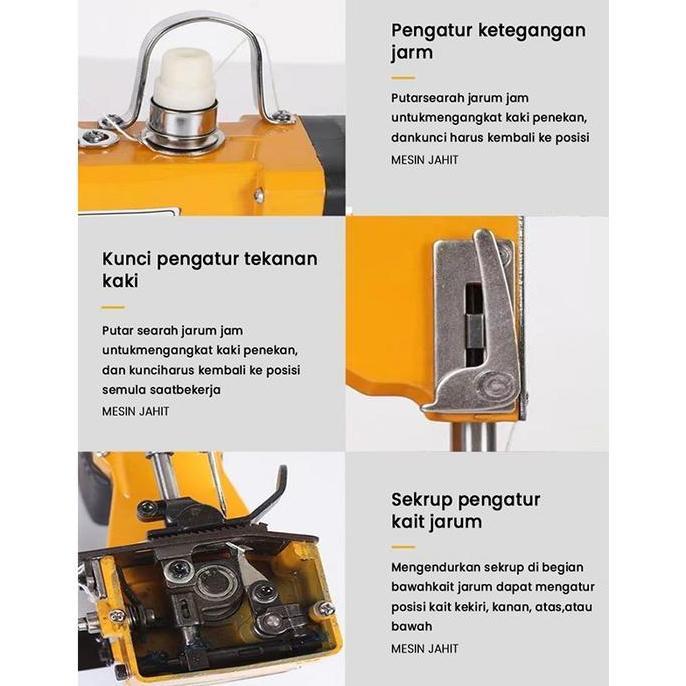 Lengkappoll- Mesin Jahit Karung Gk9-036 Portable Kecil Integrasi Ekspres Muatan Tanpa Yar Tas Beras,