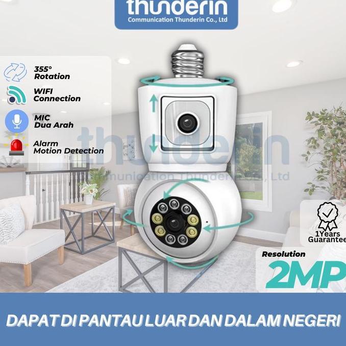 TERLARIS THUNDERIN CCTV CAMERA IP WIFI , CCTV WIFI DUAL LENSA PTZ COLOR FULL