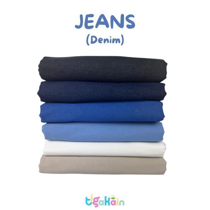 Lengkappoll- 1 Meter Bahan Jeans Kain Denim