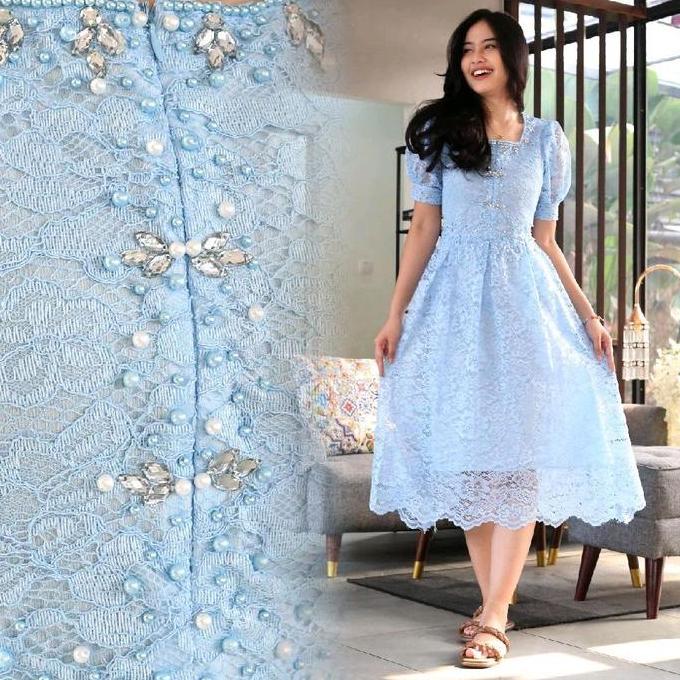 TERPOPULER Dress Giselia || Dress natal terbaru 2025 || Dress Brokat Payet || Dress non hijab kriste