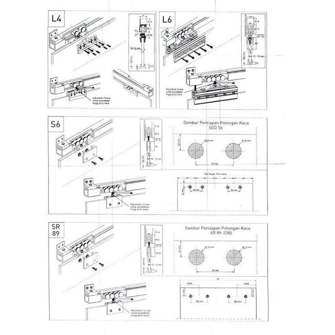 SLIDING GLASS ACC DEKKSON SR 89-2280 4RD SSS + TRACK DEKKSON TR D6 3M