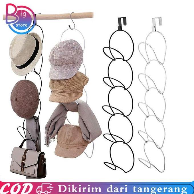 BOWTEKH Rak Topi Gantung Multifungsi Gantungan Hijab Rak Gantung Cap Organizer Rak Gantungan Topi Di