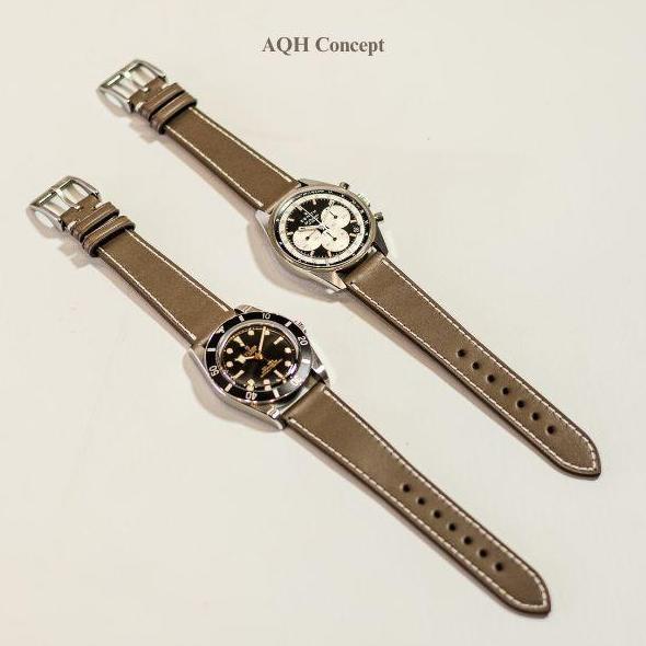 AQH Ltd Release Taupe Buttero Leather Watch Strap by Conceria Walpier Italy/Watch Strap/Strap Jam/ T