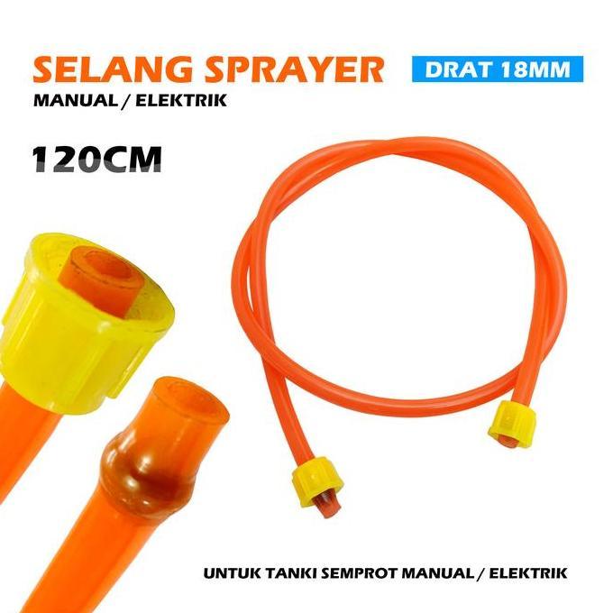 JAOPMAM Selang Semprotan Hama Tanki Gendong Manual Elektrik 120cm Drat 18mm Selang 12mm - Selang Spr