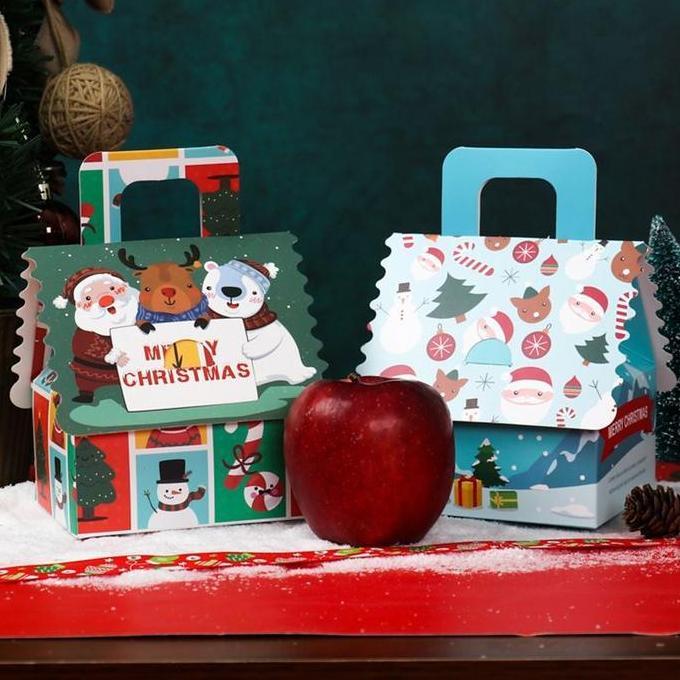 BOWTEKH Hampers Natal Gable Box Natal Kotak Natal Christmas Box Kotak Kue Natal Kotak Hampers Natal 