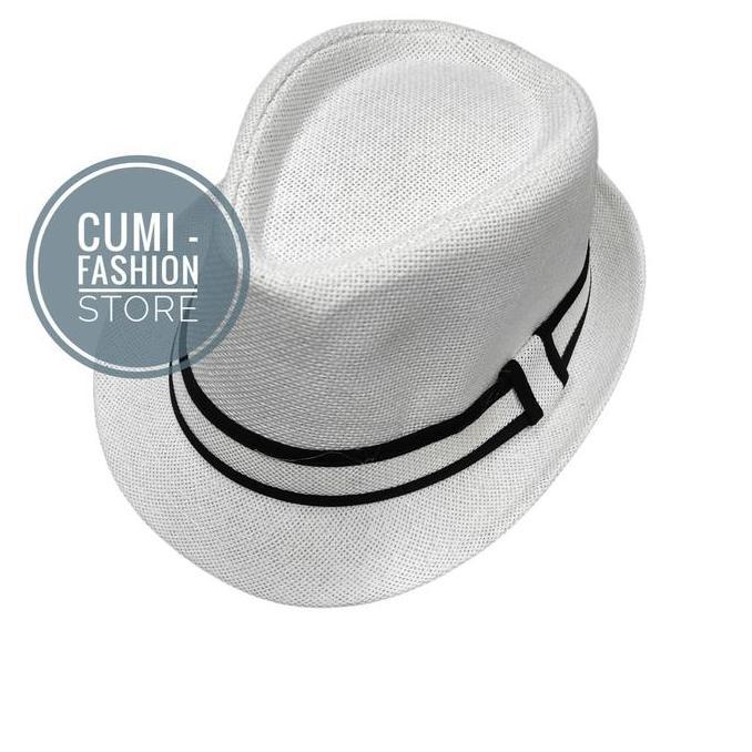 Topi Pria Topi Fedora Hat Lis Topi Fedora Pria Dan Wanita Dewasa Import Beige