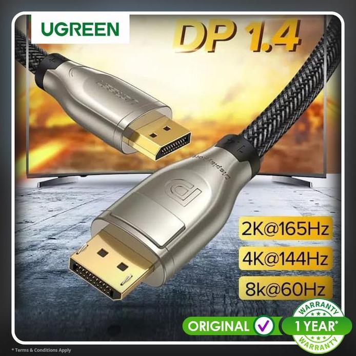 Ready Ugreen 8K DisplayPort 1.4 Male to Male DP 2M nylon 60843
