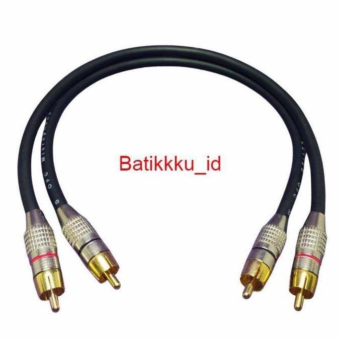 TERLARIS KABEL JACK AUDIO CANARE 2 RCA TO 2 RCA 1 SET JEK JAK JECK MIXET TO AMP