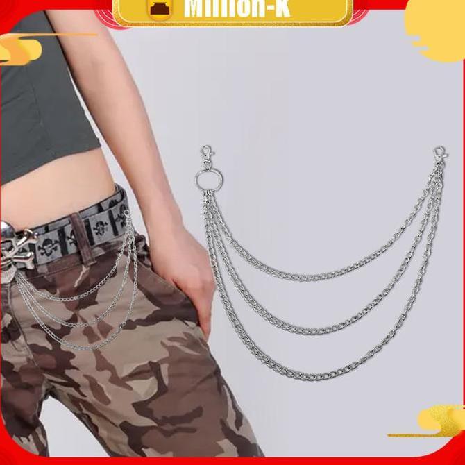 DZAWAO Rantai 3 Layer Celana / Rantai Jeans / Punk Fashion Jeans Chain PROTOK