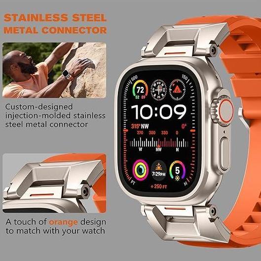 Strap Iwatch series 11 SERIES 10 ultra 2 3 mecha RUBBER titanium konektor tali iwatch ultra 49mm