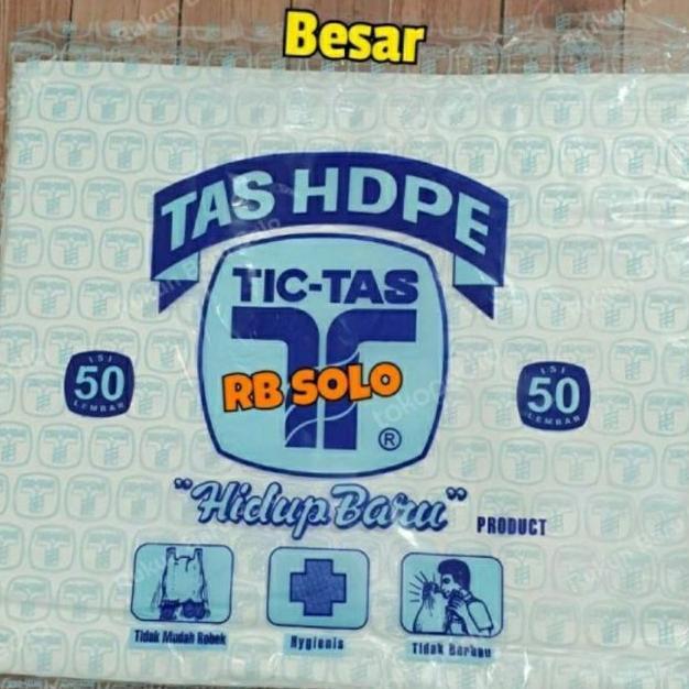 Kresek Tic Tas Putih 28 Cm Hdpe - Besar Isi 50 Pcs