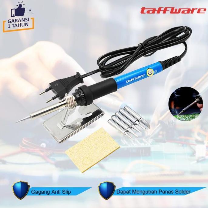 EXTLYPO Solder Listrik 60 Watt 220 V Taffware 200 - 400 C Adjustable Temperature Dengan 5 Tips - CS 