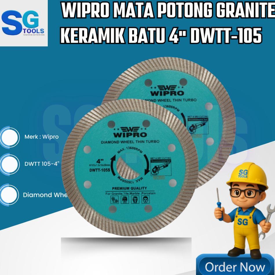 Wipro Mata Gerinda Potong Granit 4" Dwtt 105 - Mata Potong Batu Diamond Wheel  Dwtt 105S 4" Wipro - 