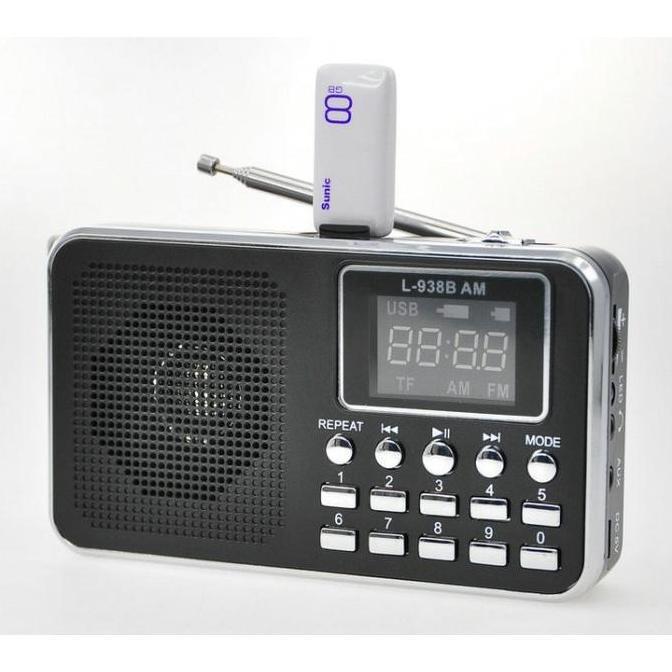 VIVIJEE Mini Speaker Radio Digital LCD L-938B AM FM MP3 MicroSD TF FD Player