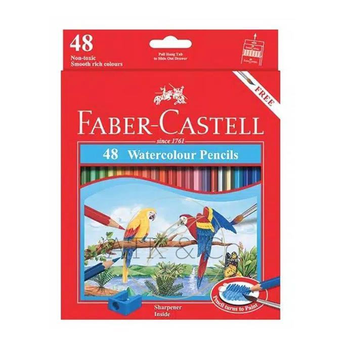 Pensil Warna Faber-Castell 48 Color Watercolour Watercolor Water Colour Pencil