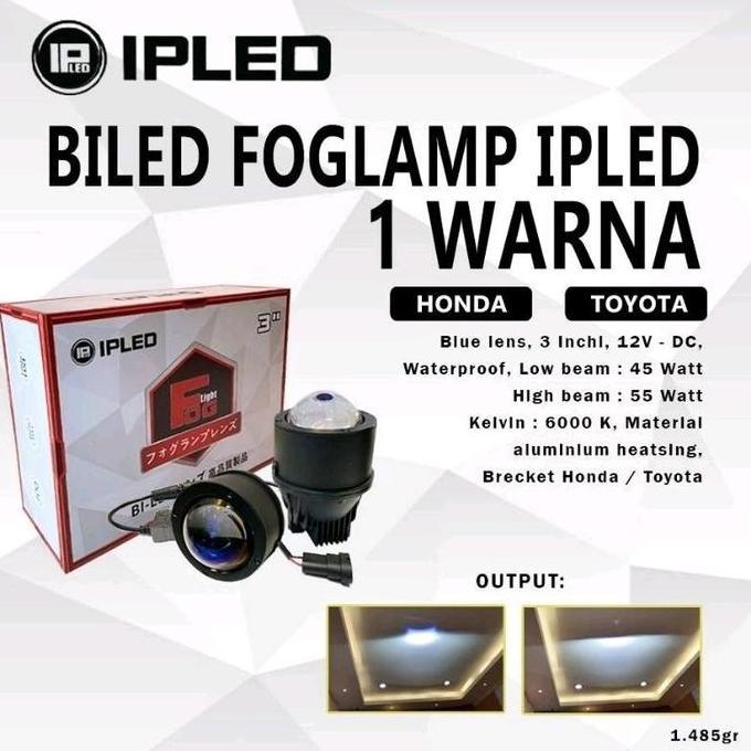 Projector Projie Foglamp Fog Lamp Lampu Kabut BILED IPLED 1 Warna Toyota Honda Universal
