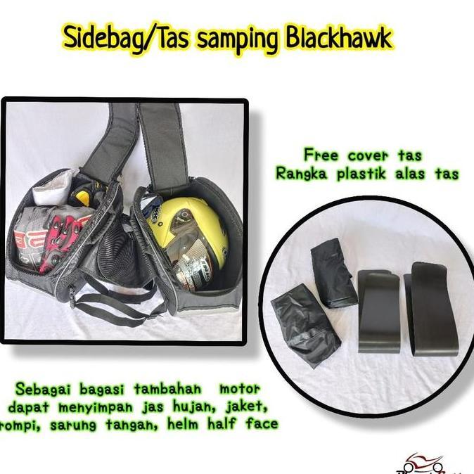 PCSB2 Planet Custom SIDEBAG PC BLACKHAWK Tas Samping Motor Bahan 1680dable Lembar Rangka Flat Rain C