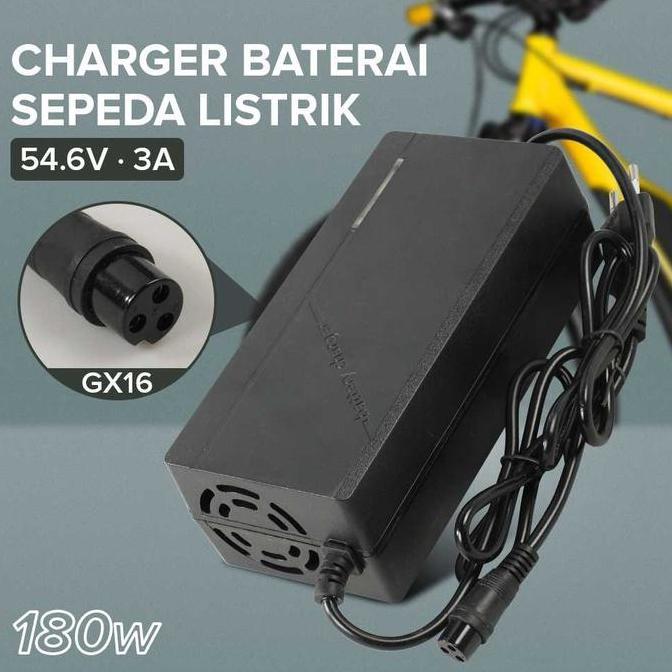 ADAPTOR CHARGER BATERAI SKUTER SEPEDA LISTRIK 54.6V 3A CASAN BATEREI ELECTRIC SCOOTER SEKUTER ELEKTR