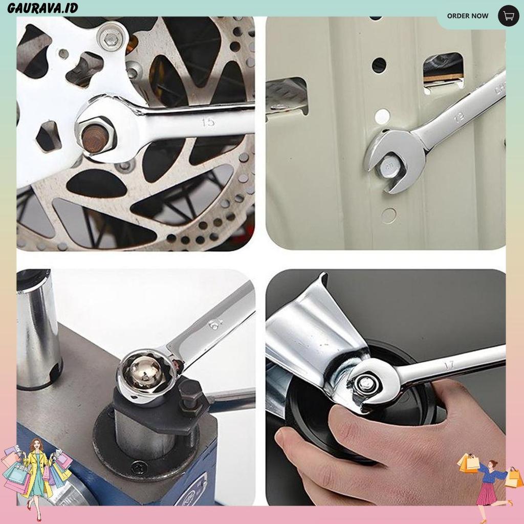 14Pcs Kunci Ring Pas Set Kunci Pas Harga Murah Barang Berkualitas Original/Kunci Ring Pas Set Tool S