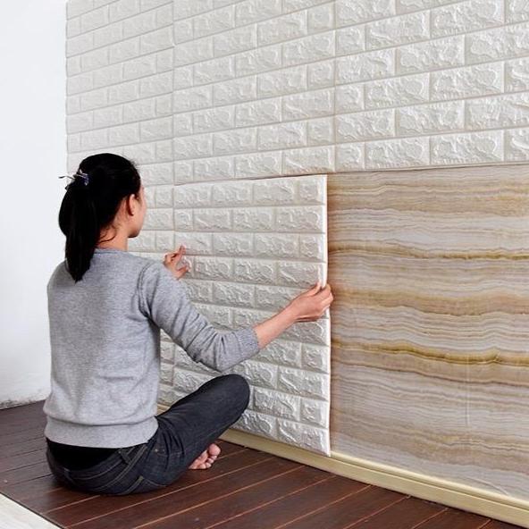 Wallpaper Dinding Bata 3D 70 x 77cm Wallpaper keren