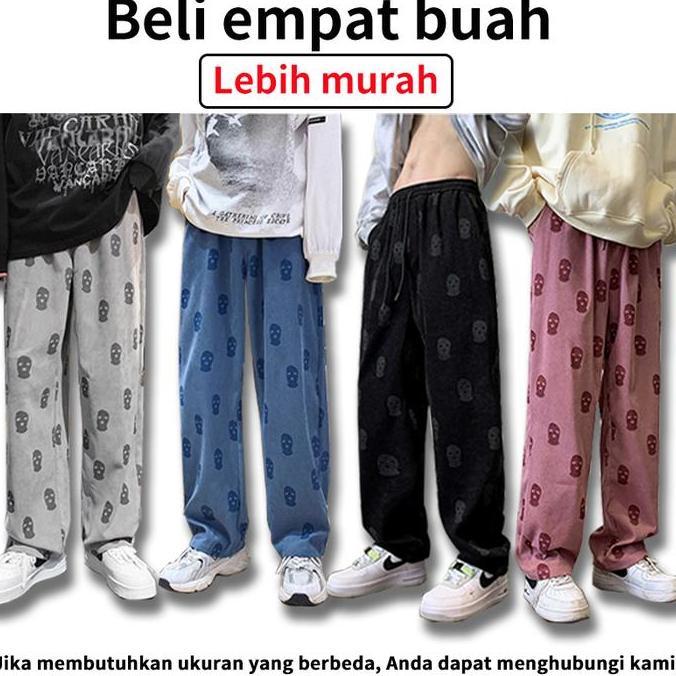 Trousers- Celana Corduroy Kapll Pria Baggy Pants Ankle Pants Panjang Study Tour Dewasa Fit - Slim, S