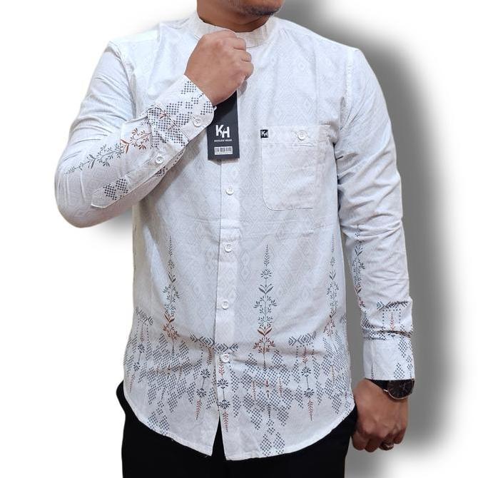 Kemko Dewasa KH Kemeja Koko Pria Lengan Panjang Bahan Katun Linen India Premium Ada Ukuran Jumbo Baj